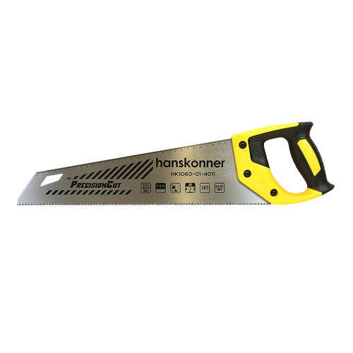 Ножовка по дереву, 400мм, 11-12 TPI, SK5, 3D зуб, чистый рез, Hanskonner HK1060-01-4011