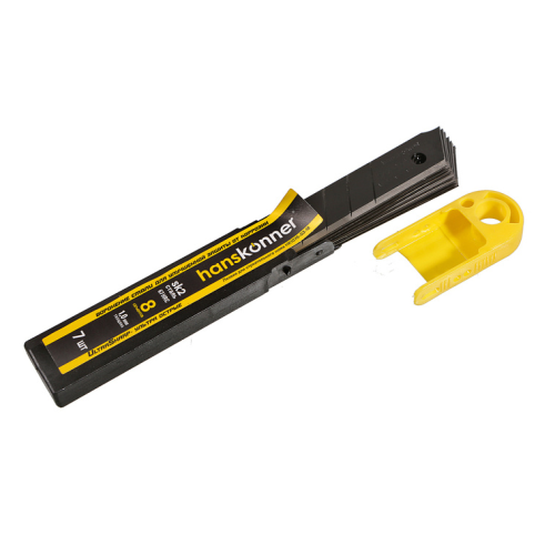 Лезвия 18мм,7шт,оксид.SK2 сталь,1.0мм толщ.,8 сегм.,ULTRA лаз.заточка, Hanskonner HK1076-S3-18