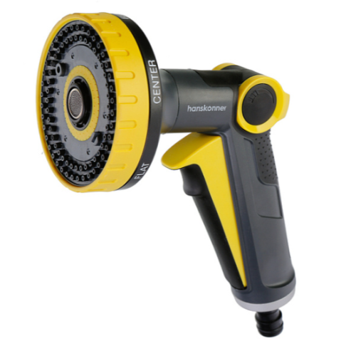 Пистолет д/полива 6 ФУНКЦИЙ + фитинг аквастоп, метал,  Hanskonner HK3015-25-6AS