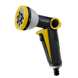 Hanskonner Пистолет д/полива 8 ФУНКЦИЙ + фитинг аквастоп, метал,  HK3015-25-8AS