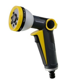 Hanskonner Пистолет д/полива 8 ФУНКЦИЙ + фитинг аквастоп, метал,  HK3015-25-8AS Hanskonner Пистолет д/полива 8 ФУНКЦИЙ + фитинг аквастоп, метал,  HK3015-25-8AS