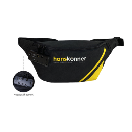 Hanskonner Сумка поясная, 2 отделения, 360мм x 150мм x 70мм, кодовый замок, pat., HKWB0001
