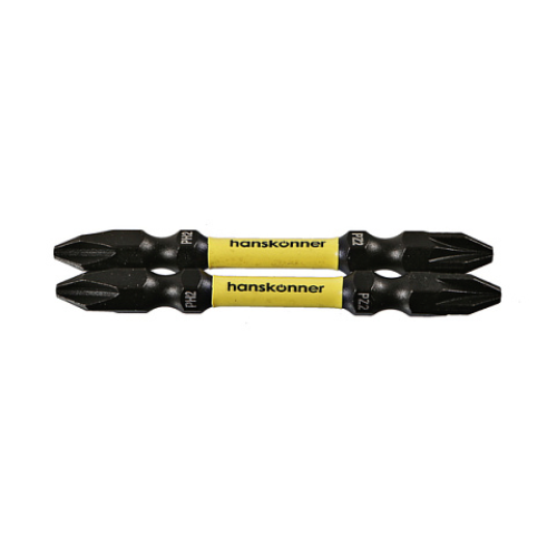 Биты PH2PZ2x65мм, ImpactPower, двуст., торсионные, 2шт, Hanskonner HPH2PZ2-65DT
