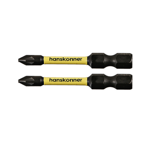 Биты PZ1x50мм, ImpactPower, торсионные, 2шт, Hanskonner HPZ1-50-2T
