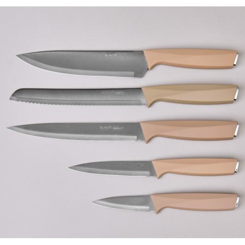 Набор Ножей Agness На Пластиковой Подставке, 6 Предметов. 911-746