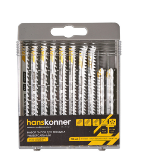 Hanskonner Пилки для лобзика УНИВЕРСАЛ 10шт (T101D, T144D, T127D, T111C, T118A) H10-UNISET1 Hanskonner Пилки для лобзика УНИВЕРСАЛ 10шт (T101D, T144D, T127D, T111C, T118A) H10-UNISET1