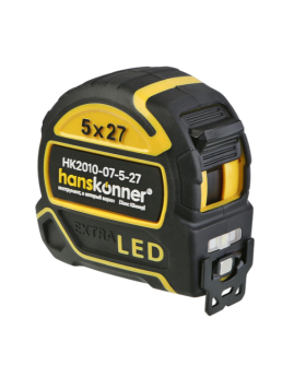 Hanskonner Рулетка 5x27, противоударный обрезин.корпус, LED фонарь, HK2010-07-5-27