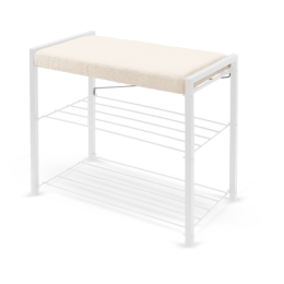 НИКА Этажерка с мягким сиденьем ЭКТ3-60Б/КР кремовый/матовый белый