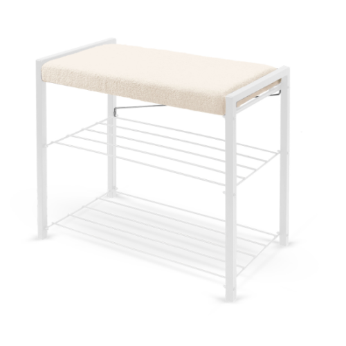 Этажерка с мягким сиденьем ЭКТ3-60Б/КР кремовый/матовый белый
