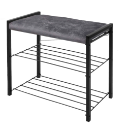 НИКА Этажерка с мягким сиденьем ЭКТ3-60В/ГР графит/матовый черный