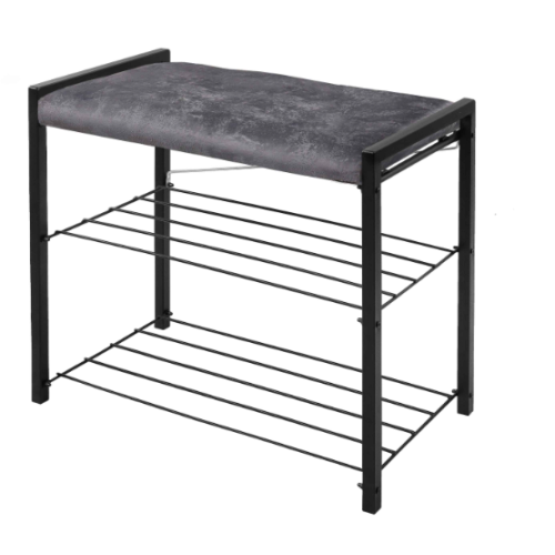 Этажерка с мягким сиденьем ЭКТ3-60В/ГР графит/матовый черный