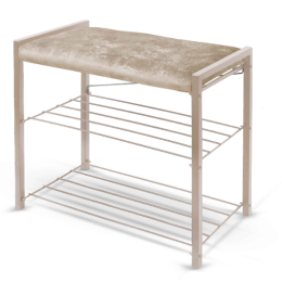 НИКА Этажерка с мягким сиденьем ЭКТ3-60В/Л латте/бежевый металлик