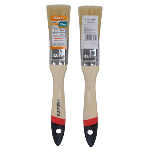 Кисть плоская "Euro" 1" (25 мм), натуральная щетина Sturm! 9040-22-025
