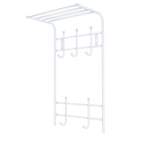 Вешалка настенная с полкой 2-х ярусная  ВПТ5/МБ матовый белый