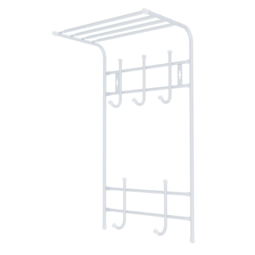 Вешалка настенная с полкой 2-х ярусная  ВПТ5/МС матовый серый