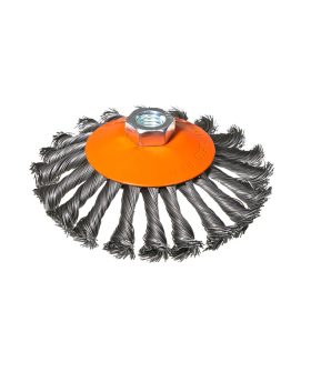 Sturm Корщетка-насадка для УШМ тип "колесо" с наклоном, М14, D125мм,витая.сталн.пров. 5240402