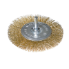 Корщетка-насадка для дрели,радиальная мягк.100мм,хвост 6мм, латун.волн.проволока, Sturm! 5240604