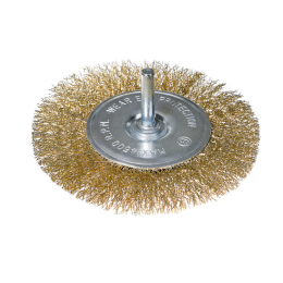 Sturm Корщетка-насадка для дрели,радиальная мягк.100мм,хвост 6мм, латун.волн.проволока 5240604