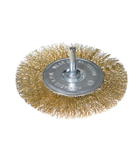 Sturm Корщетка-насадка для дрели,радиальная мягк.100мм,хвост 6мм, латун.волн.проволока 5240604