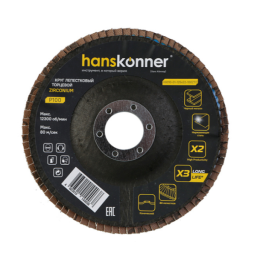 Hanskonner Круг зачист лепестк ЦИРКОНИЕВЫЙ, коничес 125х22, зерно 100, H9010-01-125x22-100ZTC