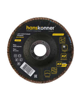 Hanskonner Круг зачист лепестк ЦИРКОНИЕВЫЙ, коничес 125х22, зерно 100, H9010-01-125x22-100ZTC