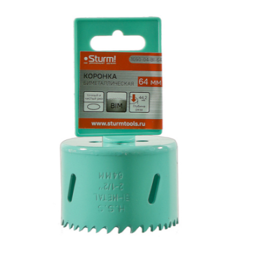 Коронка биметаллическая, 64 мм, 5/8", Sturm! 1090-04-BI-64