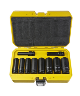 Hanskonner Набор ударных головок CrMo 10 шт 10-24 мм, посадка 1/2", длинные HK1045-18-1/2L