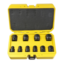 Hanskonner Набор ударных головок CrMo 10 шт 10-24 мм, посадка 1/2", короткие, HK1045-18-1/2S