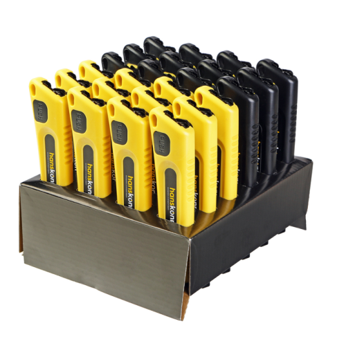 Набор ножей 18мм, 24шт, SK2 сталь, 0,5мм толщ., оксид., в коробке, hanskonner HK1076-08-05