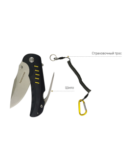 Hanskonner Нож складной 200мм, клинок 90мм, шило, рукоять G10, подшипник, HK1076-10-1