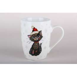 КОРАЛЛ Кружка 360мл Новогодний котенок N-42