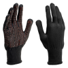 Перчатки трикотажные, синтетическая нить, ПВХ-гель точка, цвет: черный, L, 13 класс Сибртех 68197