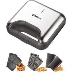 Sakura Сендвич-гриль SA-7423 3 в 1 800Вт антипригар.покрытие