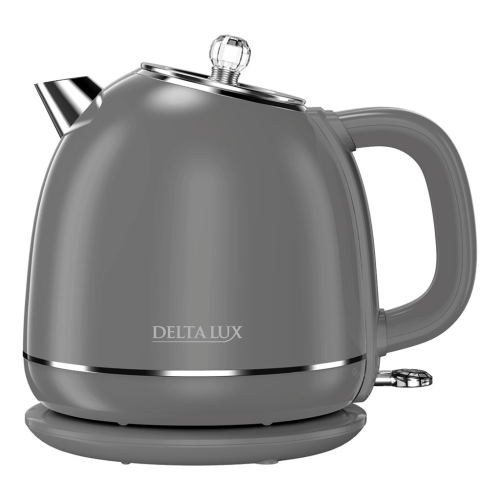Чайник электрический 2200 Вт, 1,7 л DELTA LUX DE-1018, двойной корпус, серый