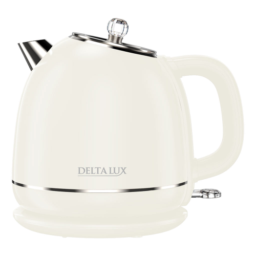 Чайник электрический 2200 Вт, 1,7 л DELTA LUX DE-1018, двойной корпус, белый