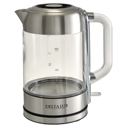 DELTA Чайник электрический 2200 Вт, 1,7 л LUX DE-1026