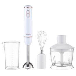 DELTA Блендер погружной 1200 Вт DL-7062B с измельчителем, венчиком, стаканом, белый