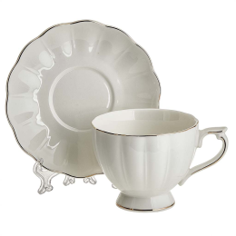 BEATRIX Набор чайный 2 предмета: 1 чашка (240 мл) + 1 блюдце Ф5-048P/1 "Шармель" в подарочной коробке