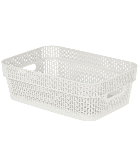 Delta Корзина для хранения Keeplex Ajur с ручками 3 л, 27,1×18,3×8,7 см KL411010048 белое облако Delta Корзина для хранения Keeplex Ajur с ручками 3 л, 27,1×18,3×8,7 см KL411010048 белое облако