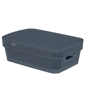 Delta Корзина для хранения Keeplex Ajur с крышкой 3 л, 28,1×18,5×8,9 см KL411111026 космический серый Delta Корзина для хранения Keeplex Ajur с крышкой 3 л, 28,1×18,5×8,9 см KL411111026 космический серый