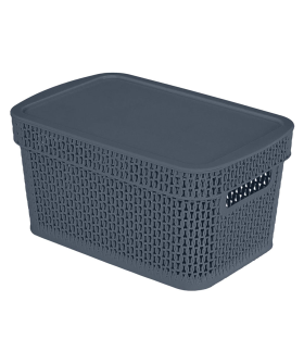 Delta Корзина для хранения Keeplex Ajur с крышкой 5 л, 28,1×18,5×13,9 см KL411311026 космический серый Delta Корзина для хранения Keeplex Ajur с крышкой 5 л, 28,1×18,5×13,9 см KL411311026 космический серый