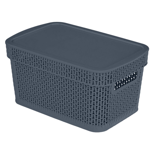 Корзина для хранения Keeplex Ajur с крышкой 5 л, 28,1×18,5×13,9 см KL411311026 космический серый