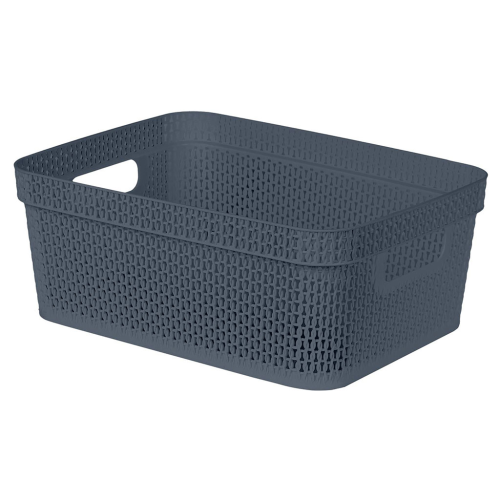 Корзина для хранения Keeplex Ajur с ручками 11 л, 36,5×27×14,1 см KL411410026 космический серый