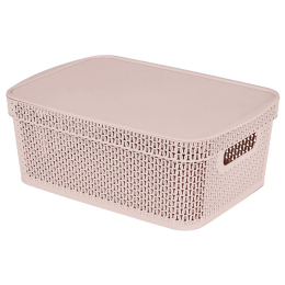 Delta Корзина для хранения Keeplex Ajur с крышкой 11 л, 38×27×14,3 см KL411511005 бежевый топаз