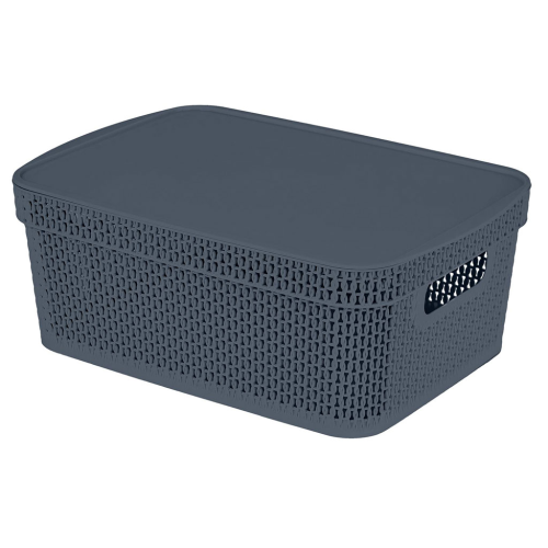 Корзина для хранения Keeplex Ajur с крышкой 11 л, 38×27×14,3 см KL411511026 космический серый