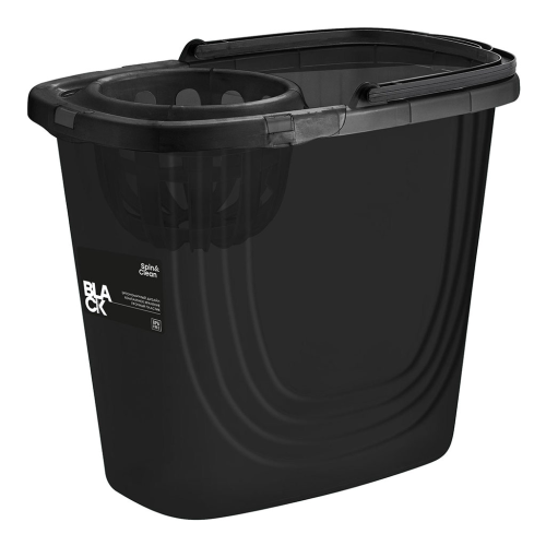 Ведро прямоугольное Spin&Clean Black с отжимом 10 л SC111810621