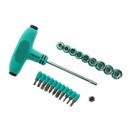 Sturm Отвертка с насадками, 21 предмет, Т-образная ручка, магнитный наконечник, CrV 1040-09-S21