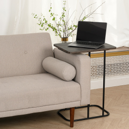 НИКА Столик придиванный Haushalt HHST1/ДД дуб дымчатый/матовый белый