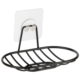 Mallony Мыльница подвесная овальная BLACK (крепление: самоклеящаяся основа) 110778-SK