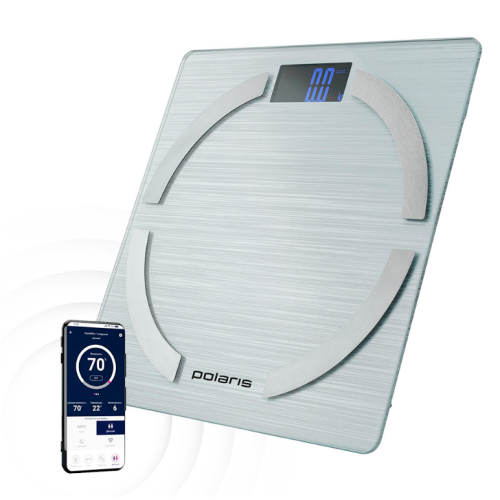 Весы напольные электронные Polaris PWS 1886 IQ Home серебряный